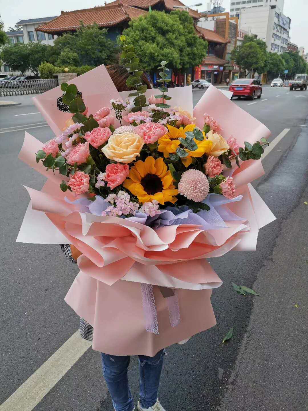 嘉兴鲜花时尚向日葵小清新花束平湖乍浦嘉善海盐海宁桐乡同城速递