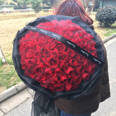 99朵玫瑰鲜花速递西宁银川市花店求婚表白生日祝福同城送花鲜花