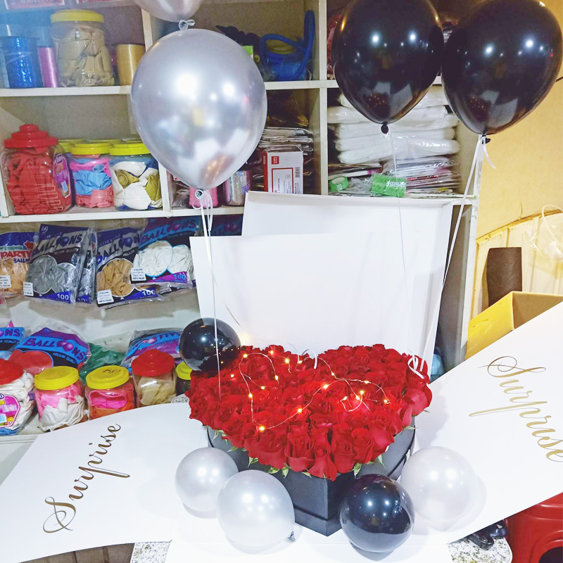 天津同城鲜花速递网红玫瑰创意惊喜礼盒告白气球七夕送女友生日