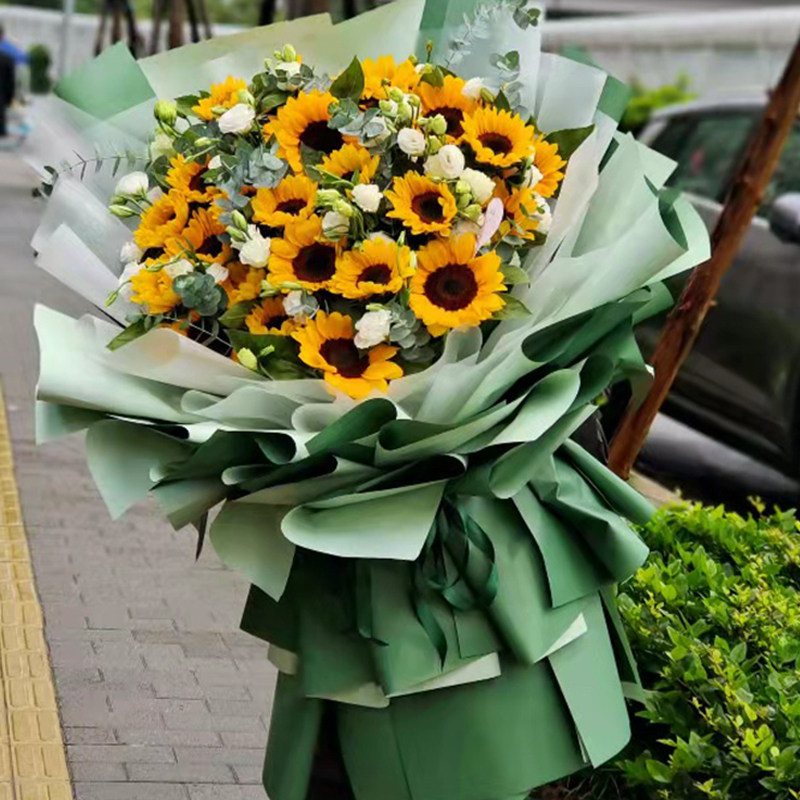 大花束成都鲜花速递同城向日葵玫瑰花混搭花束生日送花女友