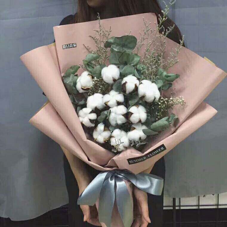 棉花满天星永生花鲜花可放干送闺蜜男女朋友生日礼物郑州同城速递