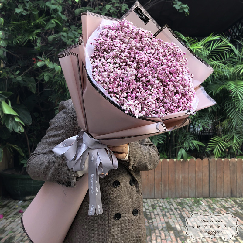 巨型花束深圳广州鲜花速递同城玫瑰花绣球桔梗花生日订花店送爱人