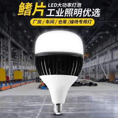LED大功率灯泡E27螺口超亮球泡灯工厂车间照明鳍片球泡