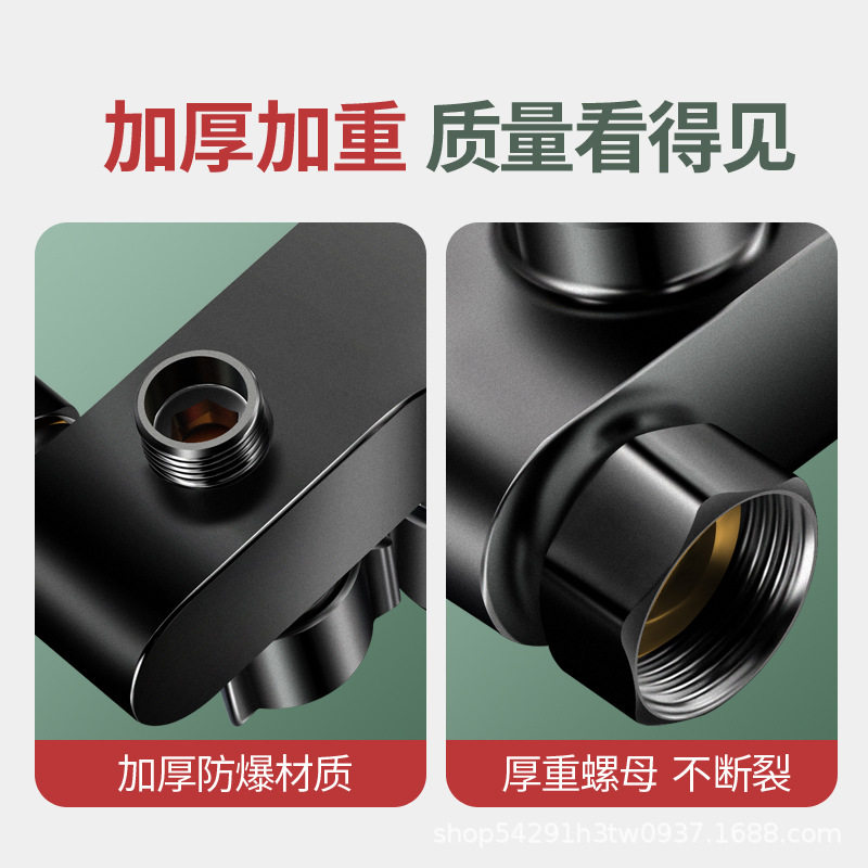 精铜淋浴龙头混水阀卫浴三件套浴室洗澡浴缸三联冷热龙头花洒套装