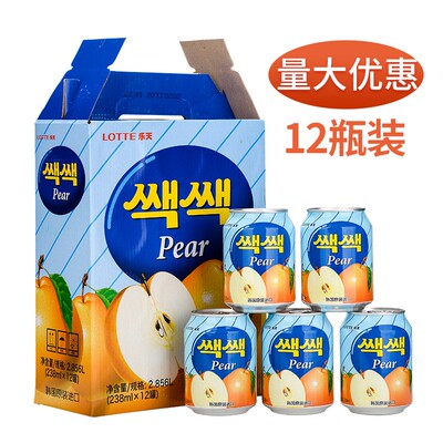 乐天梨汁原装进口238ml*12罐