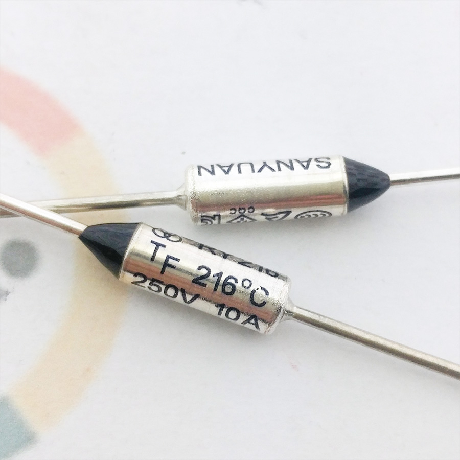 TF216度 250V10A Sanyuan温度保险丝 三元RY热熔断丝 UL/CE/VDE