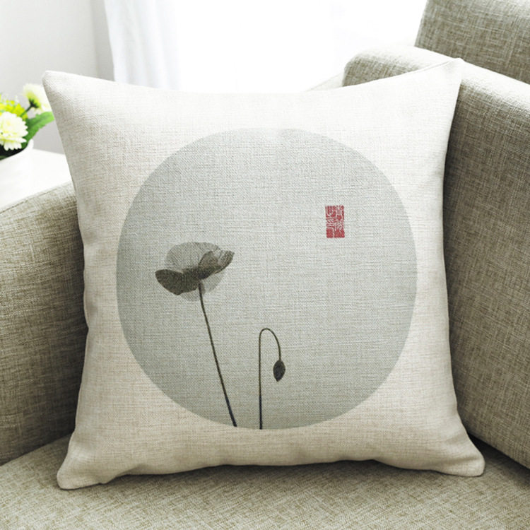 软垫棉麻正方型垫子午睡枕枕头背靠花卉图案实用抱枕套印花枕垫|ruв категории домашний ткань, подушка/подушка - от Buy2taobao.com для оказания профессиональной услуги покупки агента Taobao