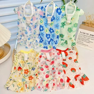 狗狗夏季透气连衣裙子大狗狗衣服猫咪泰迪柯基金毛小中大型犬裙子