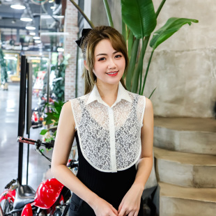 新款假领子女花边蕾丝弹力均码长款领子百搭打底镂空衣领毛衣领子