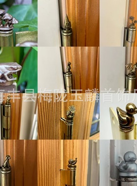 新品合页上的微景观仿真动物小摆件黄铜工艺品摆件家居摆件