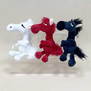 2026马年吉祥物天选高冷黑马毛绒玩偶公仔玩具小红马书背包包挂件