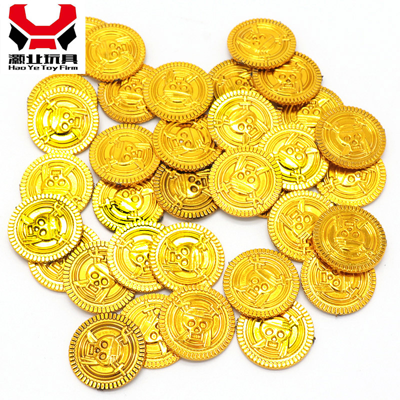 外贸出口万圣节派对促销装饰品 电镀金币 海盗金币 玩具游戏钱币