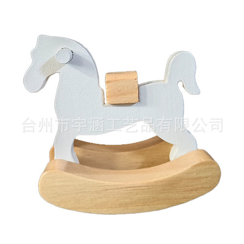木制小木马小摇马娃娃屋摆件DOLLHOUSE木质家具拍摄道具