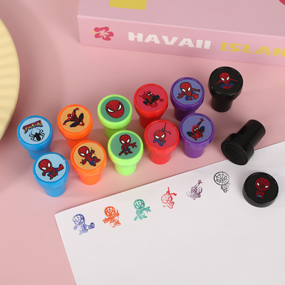 儿童趣味卡通蜘蛛印章幼儿园老师表扬奖励玩具动漫盖章