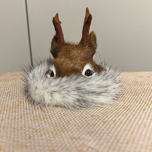 咖啡店同款帽子 大兴安岭鄂伦春族狍角帽鹿角帽民族帽车内摆件