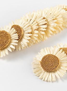 直销8cm太阳花PP草 小雏菊沙滩服装配件辅料草帽鞋花现货