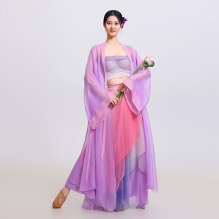 纱衣连衣裙汉元 广袖 素飘逸舞蹈服 演出服成人女大袖 古典舞2026新款