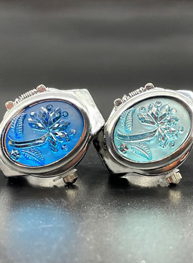 优选【戒指表】翻盖宝石花气质个性女士学生创意戒指手表外贸直批