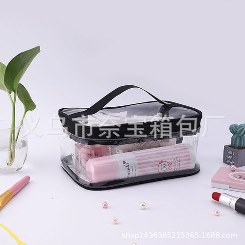 优选pvc化妆包女便携大容量旅行透明防水洗漱包干湿分离化妆品收