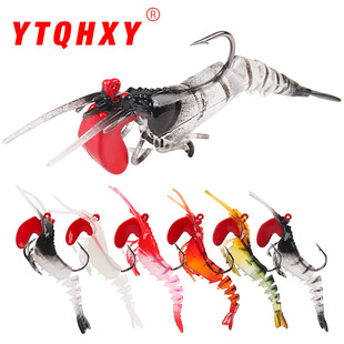 新品 跳跳虾分节假饵沉水系仿真路亚夜光断节虾9cm14g配铅坠攻鲈