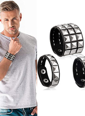 新款 铆钉手链 男女铆钉四方珠手环时尚休闲朋克手链装饰 爆款