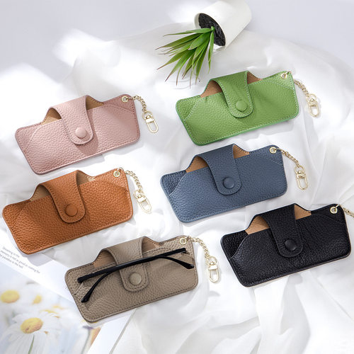 新款 新款真皮文艺眼镜包太阳镜墨镜收纳包高级感ins便携男女超薄