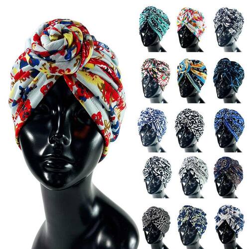 新品蜗牛编花头巾弹力印度帽护发帽欧美流行头巾