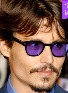 新款 时尚大咖太阳镜复古米丁圆框墨镜外贸独卖通太阳眼镜3019