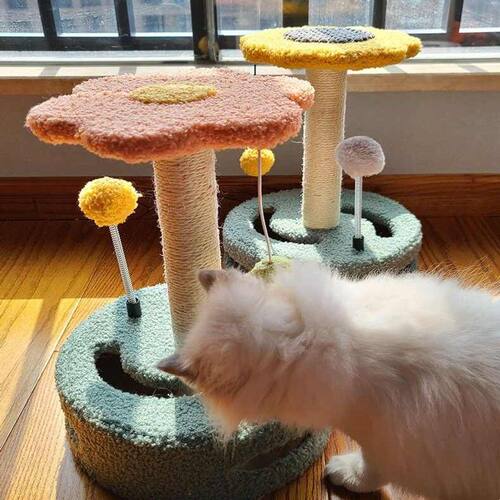 精选猫爬架小型剑麻逗猫玩具 猫抓板磨爪猫咪玩具转盘型新款