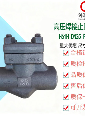 H61H DN25 PN160直通式高压铬不锈钢合金钢焊接止回阀耐受≤425℃