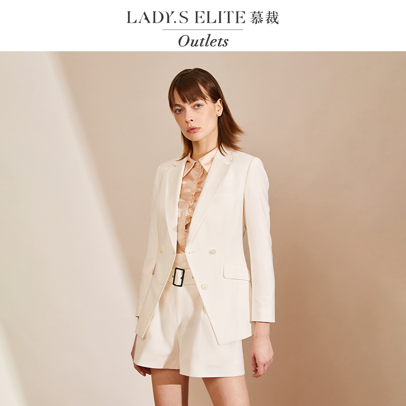 慕裁 2025新款高级感时尚简约羊毛桑蚕丝混纺正装西装外套女