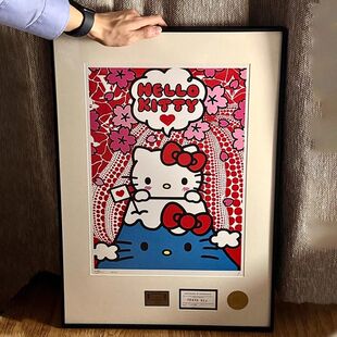 Kitty卡通女孩可爱儿童房装 饰画现代简约艺术温馨治愈系客厅挂画