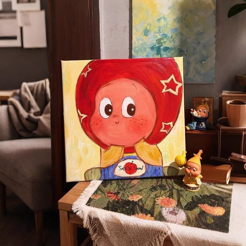 《星星人》卡通客厅装饰画小众艺术玄关挂画潮流高级过道装饰壁画图片