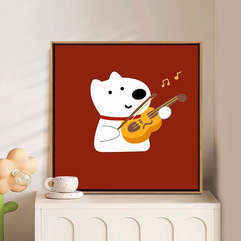 韩系ins趣味小狗卧室墙面装饰画可爱儿童房床头卡通动漫挂画摆画