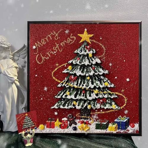 圣诞树装饰画圣诞节氛围感墙壁画客厅玄关挂画卧室床头落地摆画