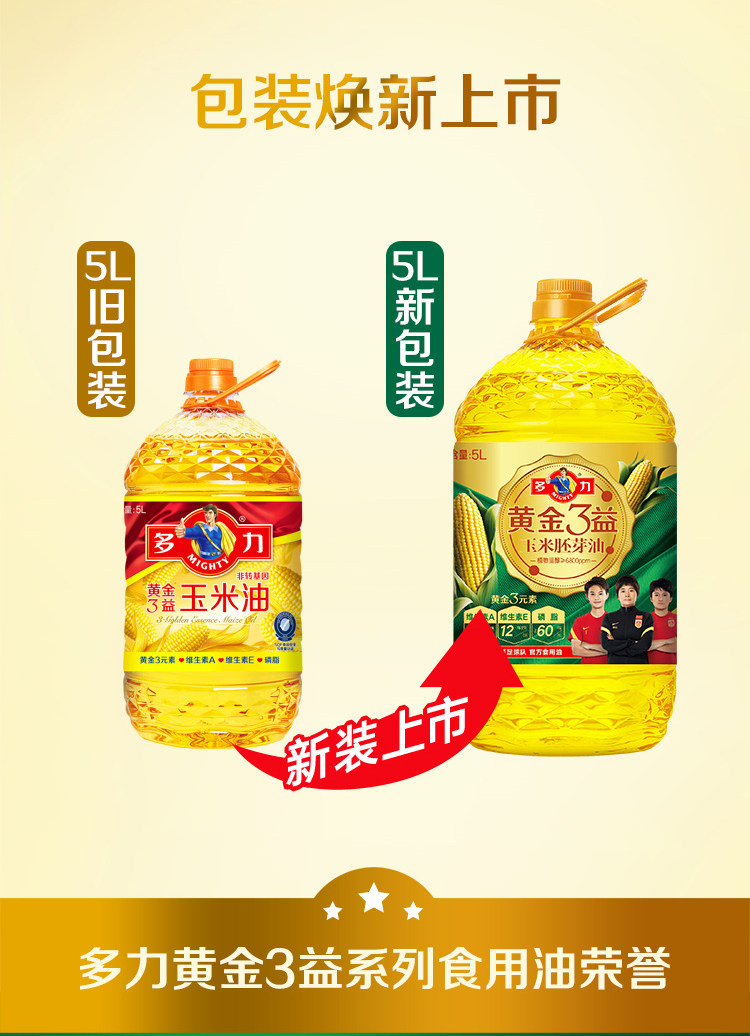 多力黄金3益玉米胚芽油5L食用油 黄金三元素玉米油非转基因升级版高性价比高么？