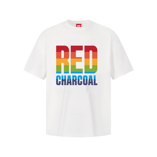 T恤男潮牌夏宽松防晒速干半袖 REDCHARCOAL 红炭凉感渐变印花短袖