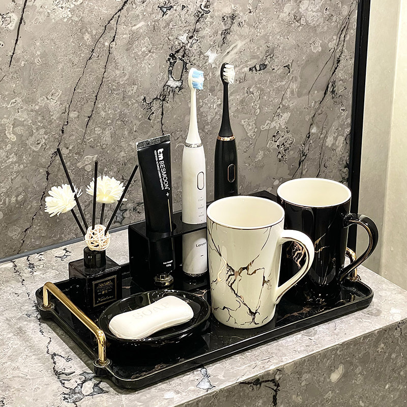 高端漱口杯高级刷牙杯家用牙刷杯牙杯洗漱杯轻奢感牙刷置物架套装