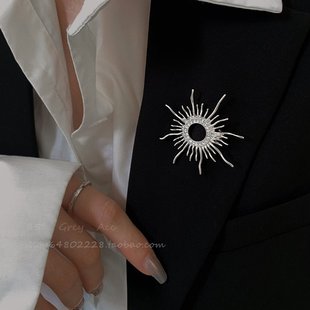 别针胸花时尚 简约时尚 配饰开衫 太阳花胸针个性 简约防走光扣 西装