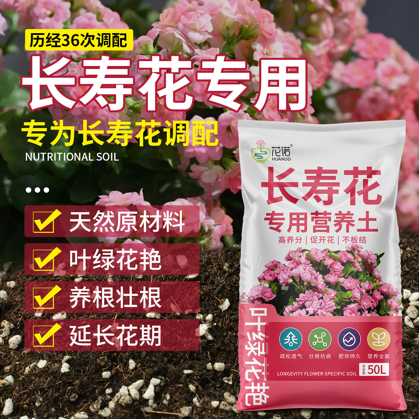 长寿花专用土养花通用型栽培土种养长寿花的土壤泥土配土盆栽肥料