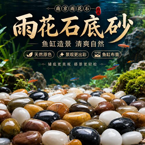 高光鹅卵石铺路铺地庭院花园造景