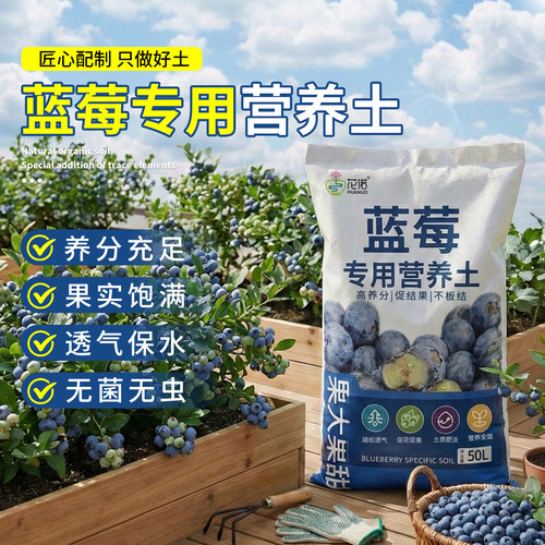 蓝莓专用土营养土养花通用有机土
