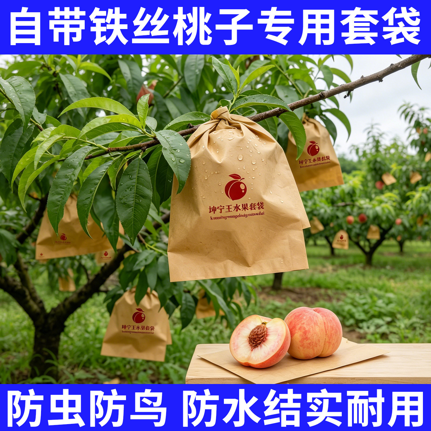 桃子专用套袋果袋水果保护袋防鸟防虫袋黄桃批发枇杷芒果通用纸袋