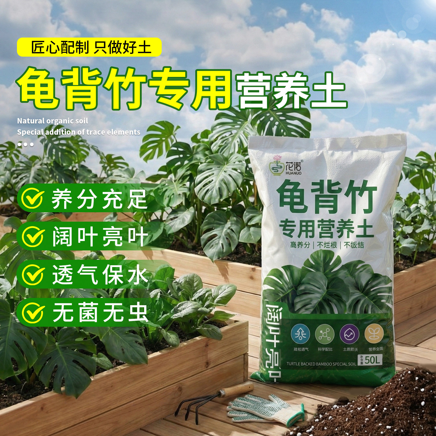 龟背竹专用有机土养花通用有机土图片
