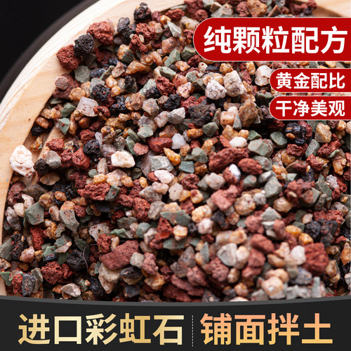 多肉彩虹石植材纯颗粒土培土铺面