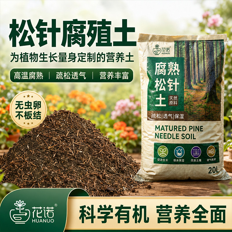 松针腐殖土纯泥炭天然腐叶腐熟君子兰花多肉营养土养花通用专用土 - 实物图