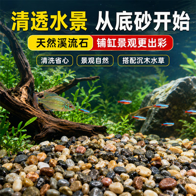 溪流石鱼缸底砂溪流造景鹅卵石