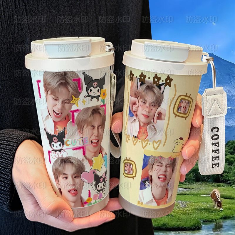 文总包包bounprem保温杯学生吸管大容量316不锈钢车载咖啡杯