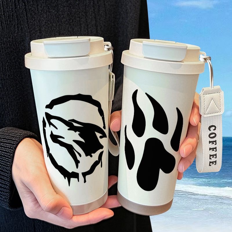 地铁求生阵营周边保温杯不锈钢学生高颜值吸管双饮大容量咖啡水杯