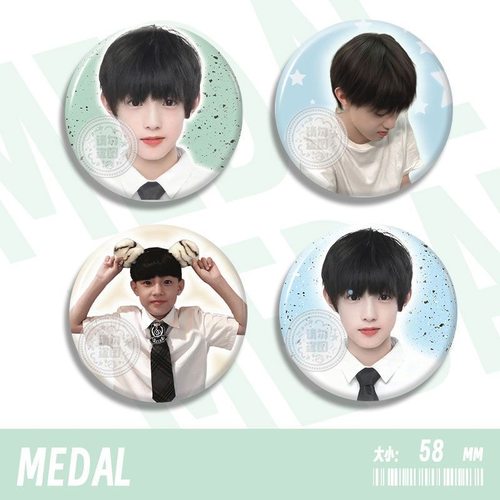 张泽禹可爱周边新款趣味高级感挂件圆形徽章胸针吧唧痛包装饰58mm